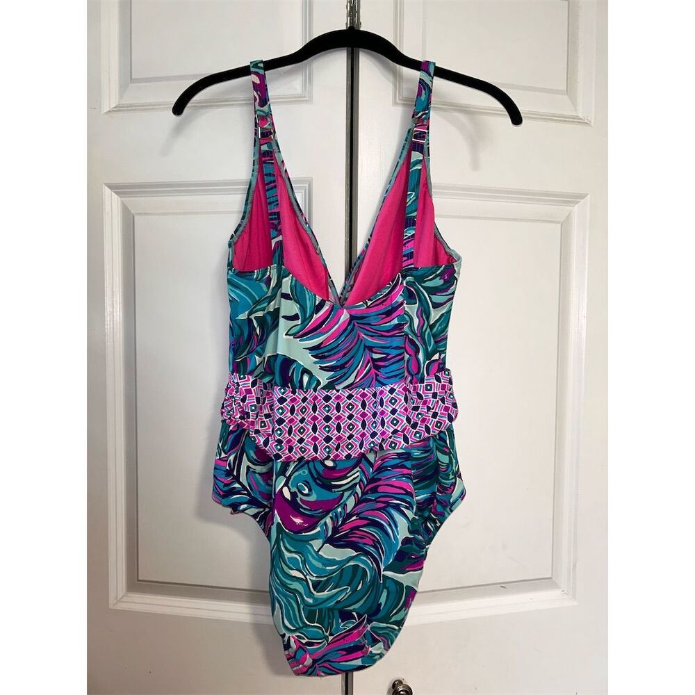 Lilly Pulitzer Women's One-Piece Swimsuit Size 14 Multicolor Tropical - Picture 4 of 8